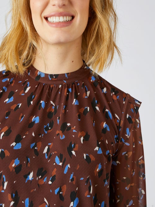 Tee-shirt bi-matière voile et crêpe recyclé, manches longues - damart - Kiabi Tee-shirt bi-matière voile et crêpe recyclé, manches longues - damart - Kiabi