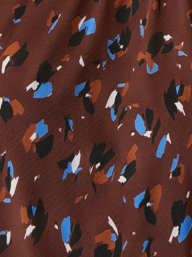 Tee-shirt bi-matière voile et crêpe recyclé, manches longues - damart Marron - Kiabi