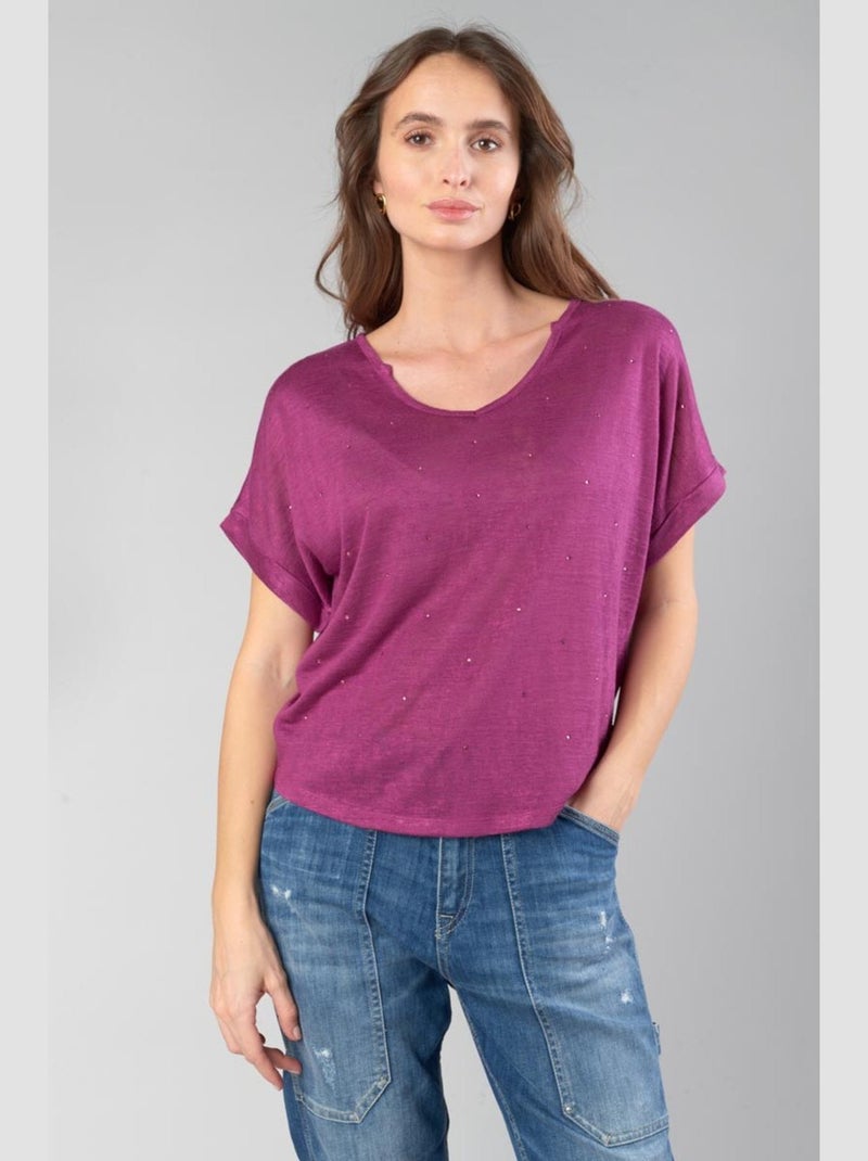 Tee-Shirt BIBOU 'Le Temps Des Cerises' Rose - Kiabi