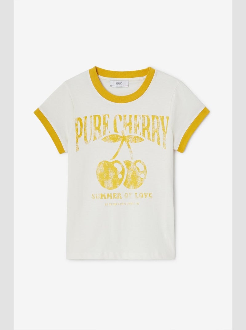 Tee-Shirt BOLENGI 'Le Temps Des Cerises' Blanc - Kiabi