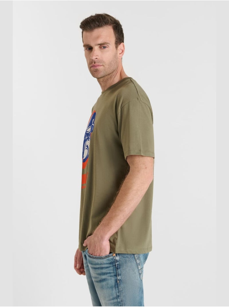 Tee-Shirt BRIGGS 'Le Temps Des Cerises' Kaki - Kiabi