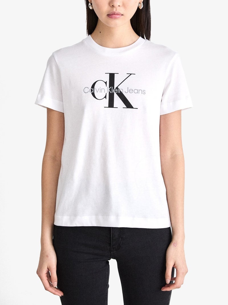 Tee Shirt Calvin Klein Core monogram regular Blanc - Kiabi