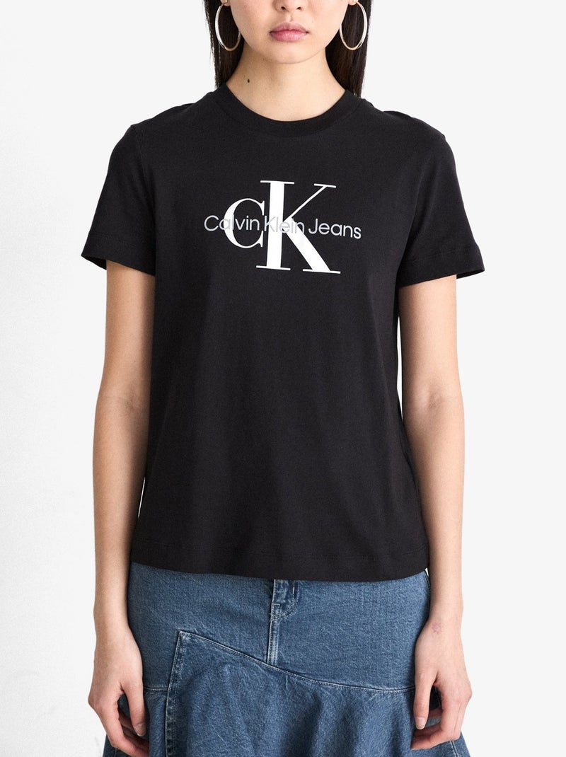 Tee Shirt Calvin Klein Core monogram regular Noir - Kiabi