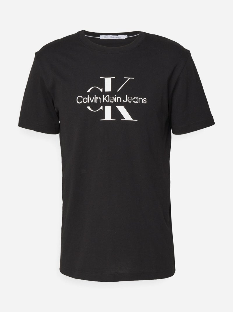 Tee Shirt Calvin Klein Disrupted outline monologo tee Noir - Kiabi