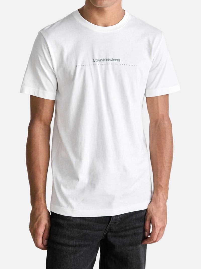 Tee Shirt Calvin Klein manches courtes Blanc - Kiabi