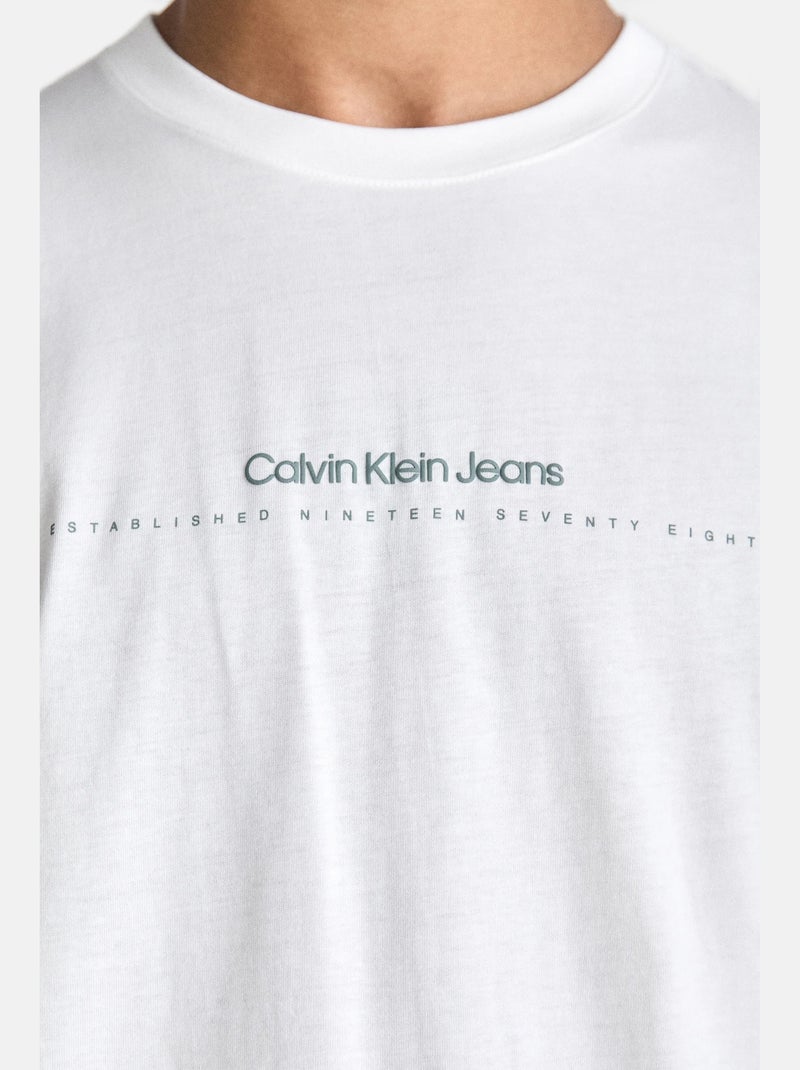 Tee Shirt Calvin Klein manches courtes Blanc - Kiabi