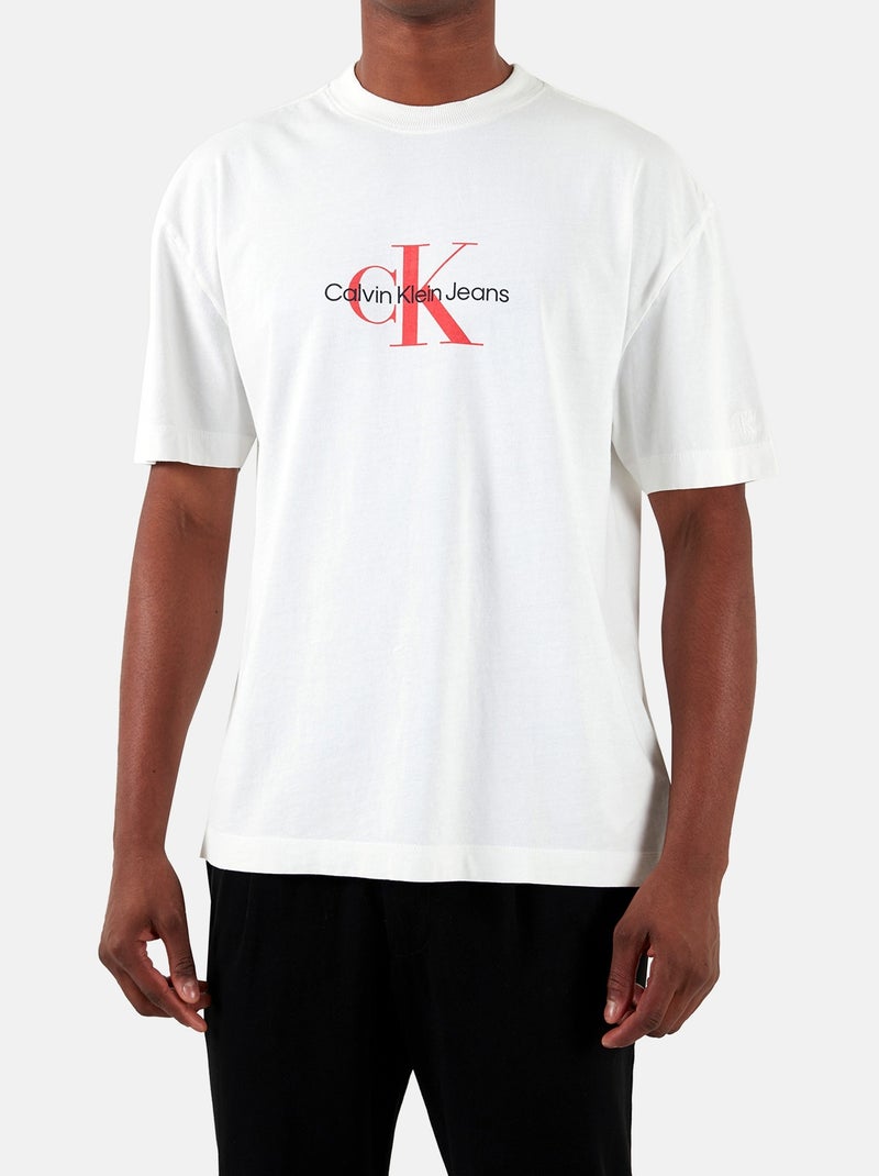 Tee Shirt Calvin Klein manches courtes Blanc - Kiabi