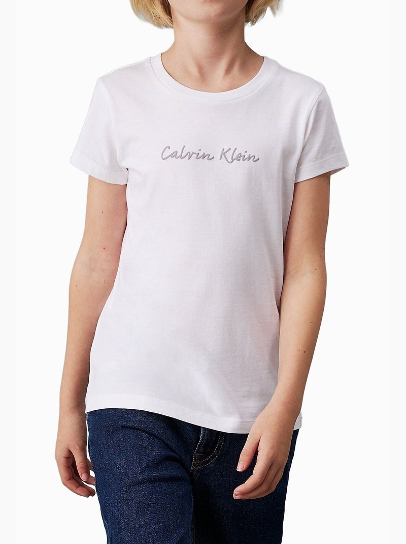 Tee shirt Calvin Klein manches courtes Blanc - Kiabi