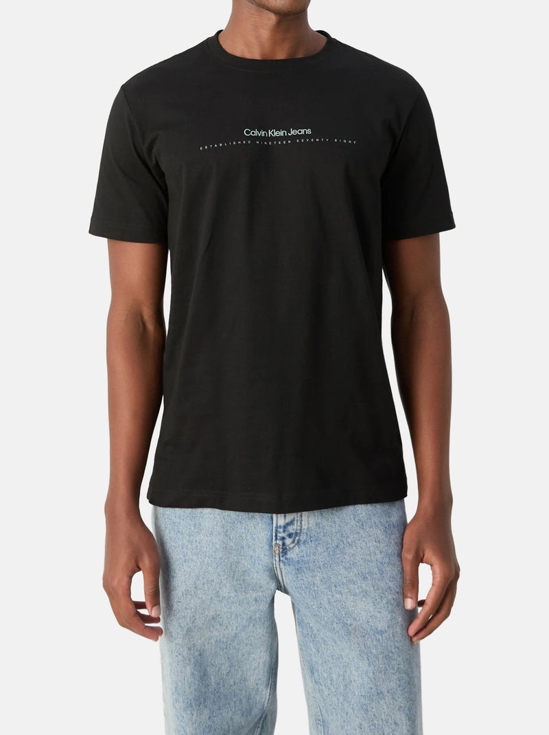 Tee Shirt Calvin Klein manches courtes Noir - Kiabi