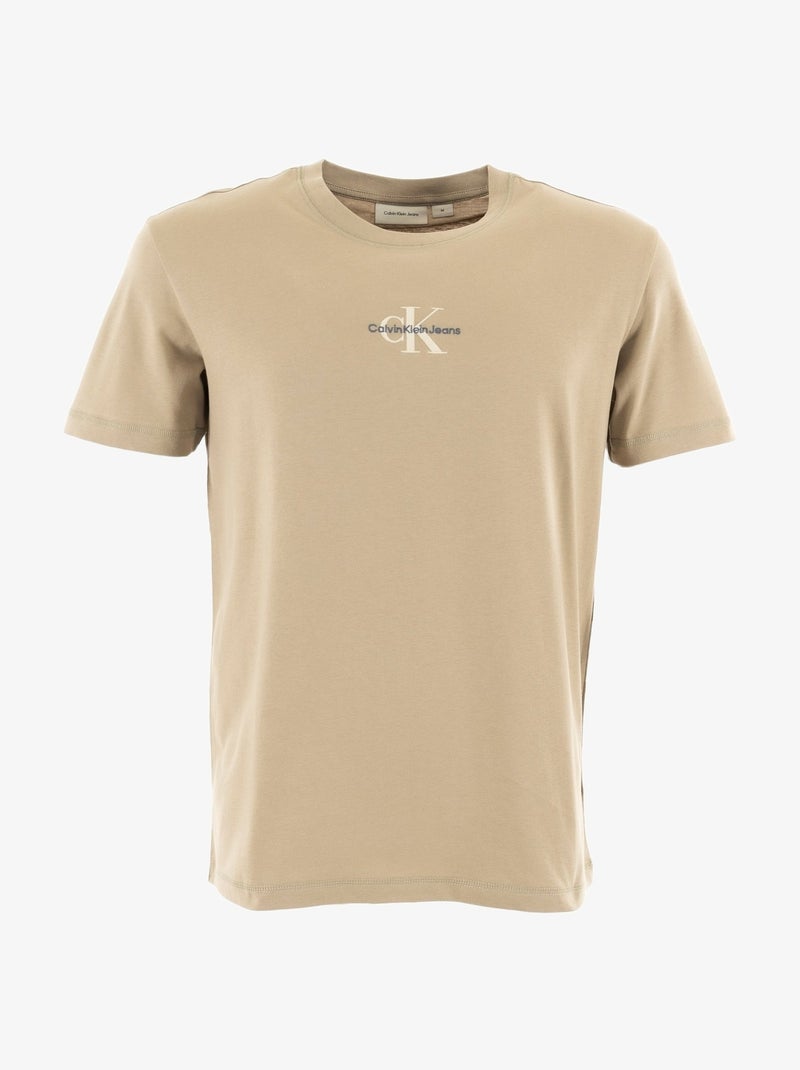 Tee Shirt Calvin Klein Monogram Beige - Kiabi