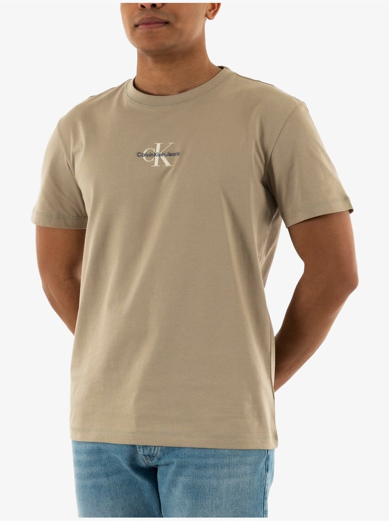 Tee Shirt Calvin Klein Monogram Beige - Kiabi
