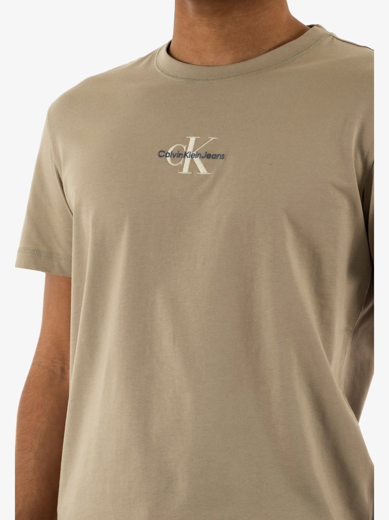 Tee Shirt Calvin Klein Monogram Beige - Kiabi