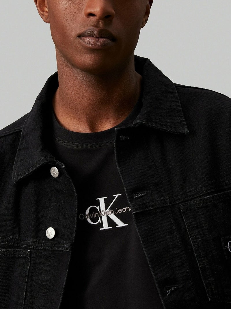 Tee Shirt Calvin Klein Monogram Noir - Kiabi