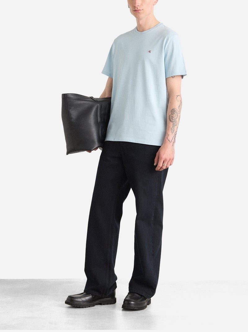 Tee Shirt Calvin Klein Smooth solid tee Bleu - Kiabi
