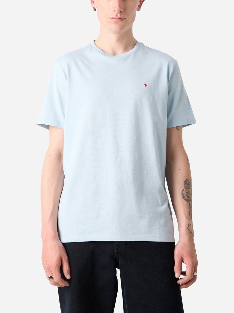 Tee Shirt Calvin Klein Smooth solid tee Bleu - Kiabi