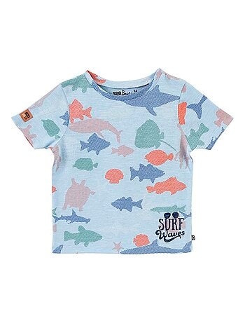 TEE SHIRT CARLY BLEU CHINÉ