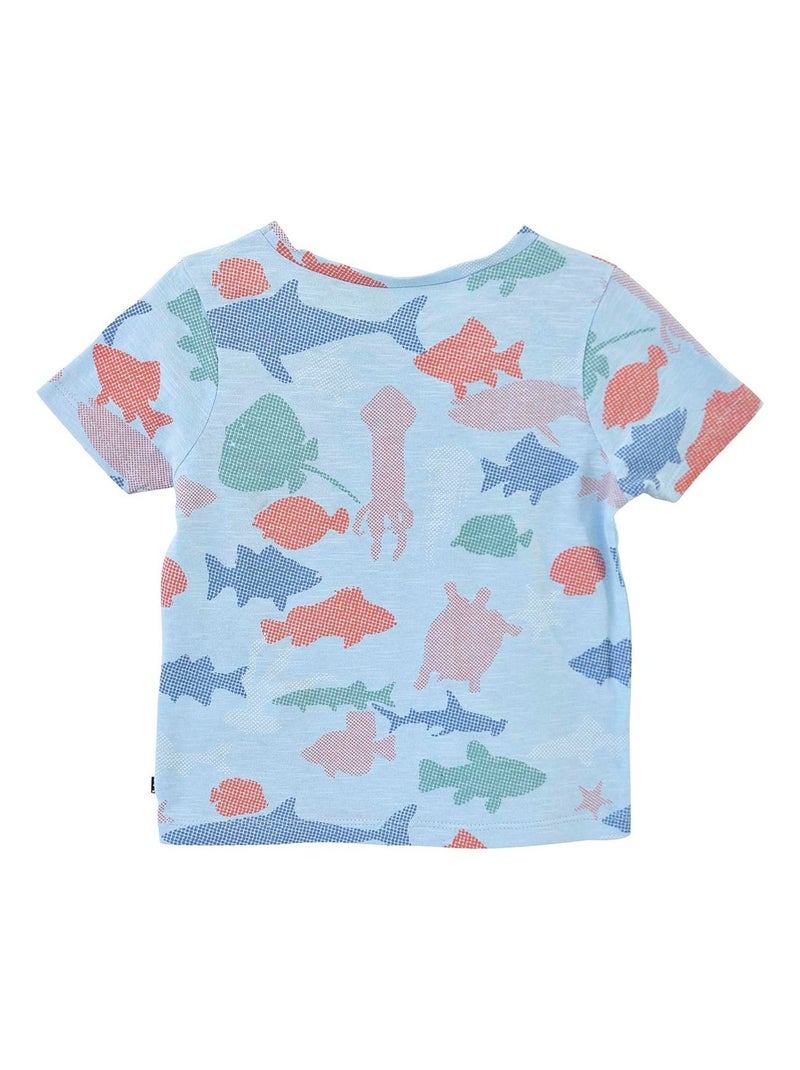 TEE SHIRT CARLY BLEU CHINÉ Blanc - Kiabi