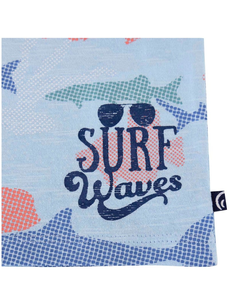 TEE SHIRT CARLY BLEU CHINÉ Blanc - Kiabi