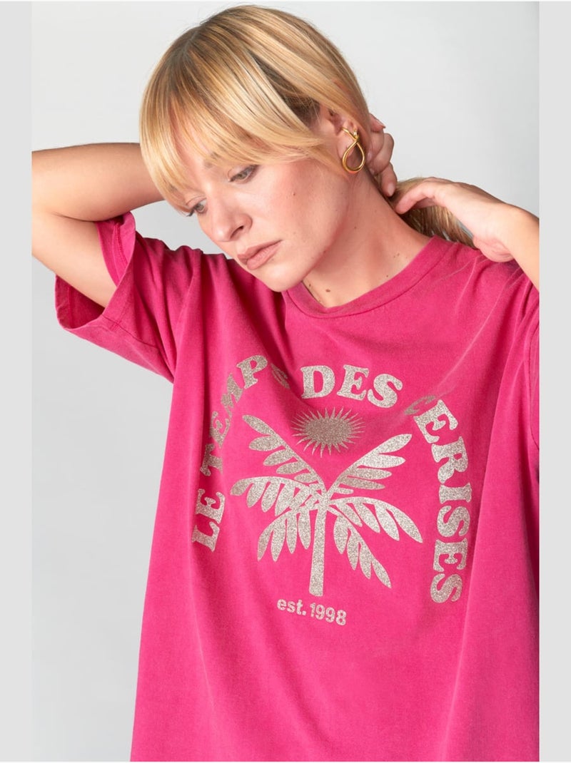 Tee-Shirt CASSIO 'Le Temps Des Cerises' Rose - Kiabi