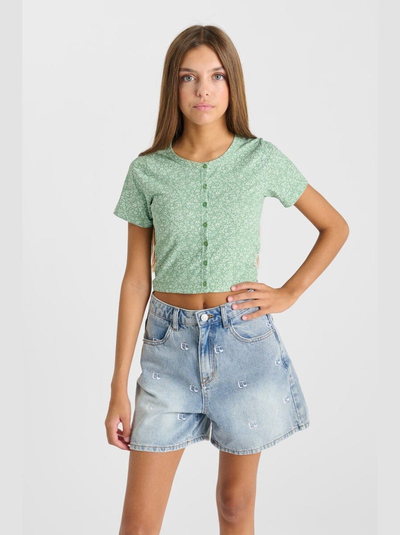 Tee-Shirt CERBEGI 'Le Temps Des Cerises' Vert - Kiabi