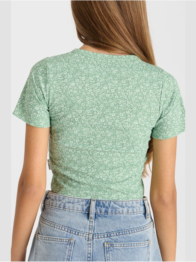 Tee-shirt cerbegi 'le temps des cerises' Vert - Kiabi