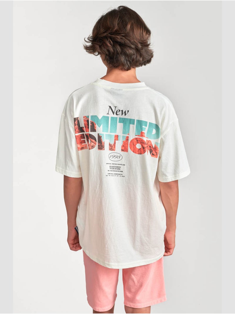 Tee-Shirt CHASUBO 'Le Temps Des Cerises' Blanc - Kiabi