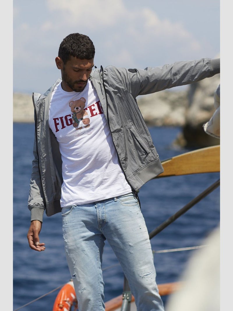 Tee-Shirt CHEDAR 'Le Temps Des Cerises' Blanc - Kiabi