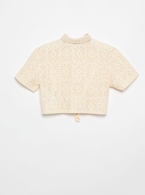 Tee-shirt chemisier en crochet ajouré - Kiabi Tee-shirt chemisier en crochet ajouré - Kiabi