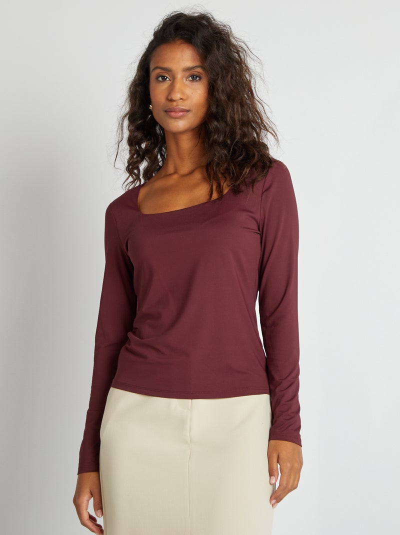 Marta Milley LS Tee - Bordeaux main image 0