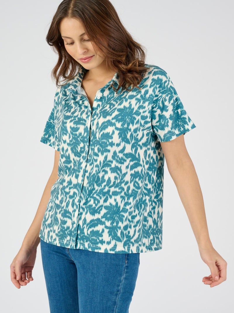 Tee-shirt col chemise Climatyl - Damart Vert chèvrefeuille - Kiabi