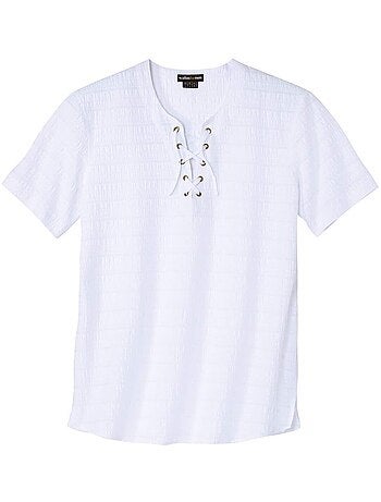 Tee-shirt Col Lacé Ibiza - ATLAS FOR MEN