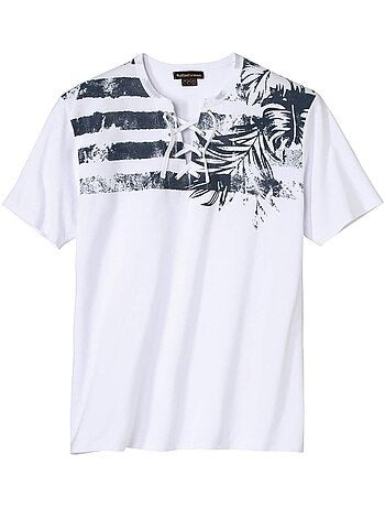 Tee-shirt Col Lacé Surf Club - ATLAS FOR MEN