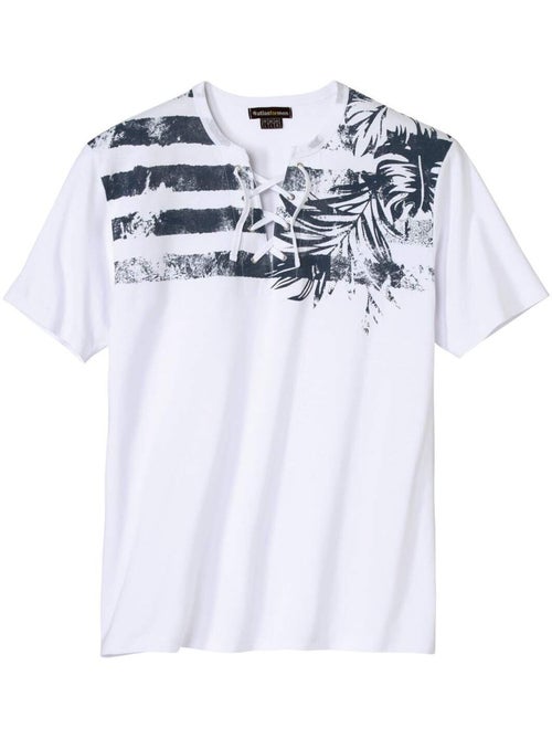 Tee-shirt Col Lacé Malibu - ATLAS FOR MEN - Kiabi Tee-shirt Col Lacé Malibu - ATLAS FOR MEN - Kiabi