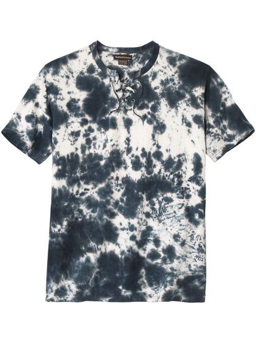 Tee-Shirt Col Lacé Tie and Dye - ATLAS FOR MEN - Kiabi Tee-Shirt Col Lacé Tie and Dye - ATLAS FOR MEN - Kiabi