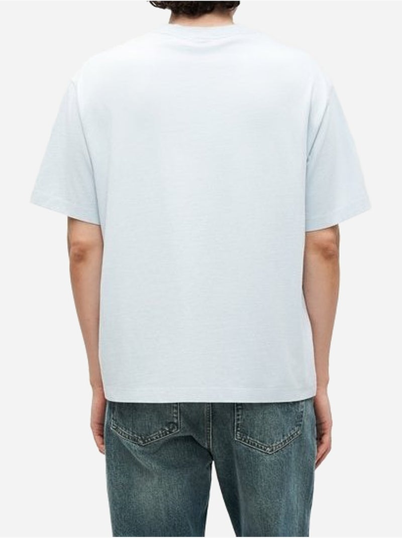 Tee shirt col rond - calvin klein Bleu ciel - Kiabi