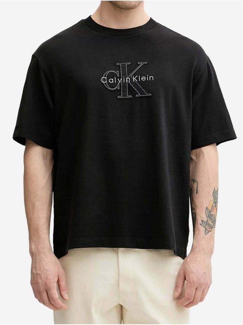 Tee shirt col rond - calvin klein Noir - Kiabi