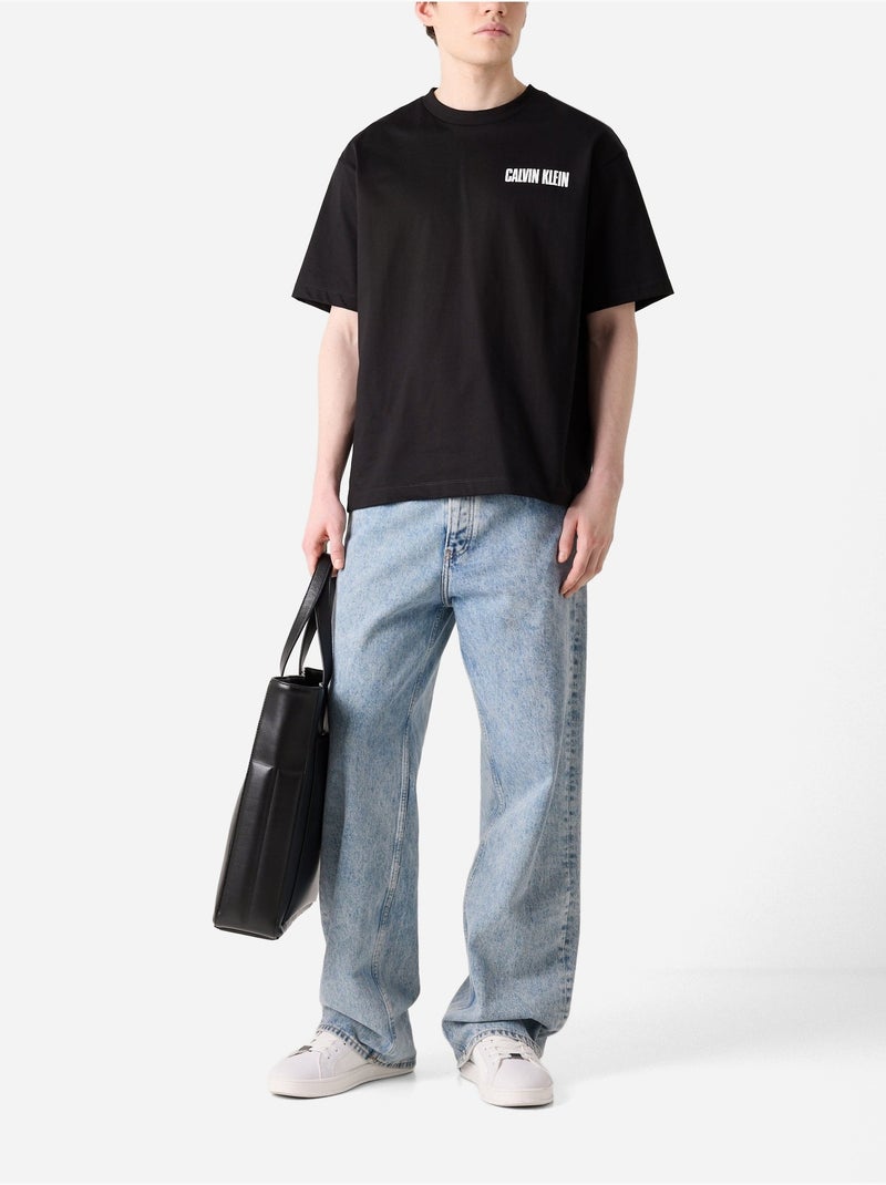 Tee Shirt col rond - Calvin Klein Noir - Kiabi