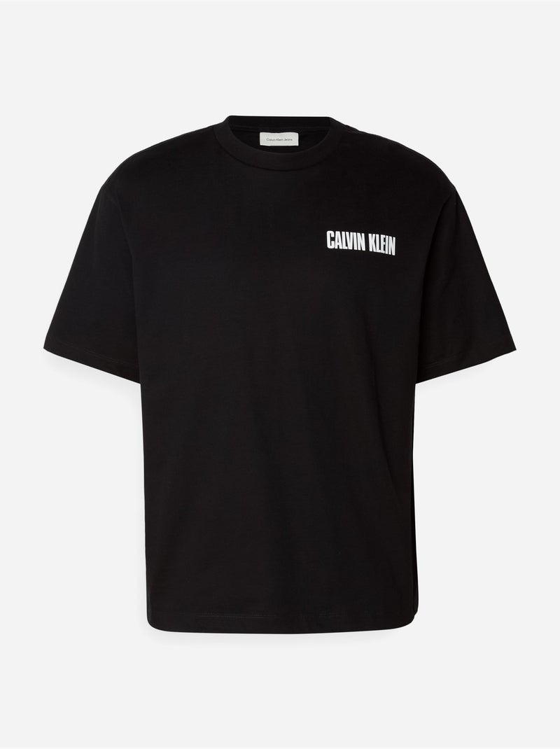 Tee Shirt col rond - Calvin Klein Noir - Kiabi