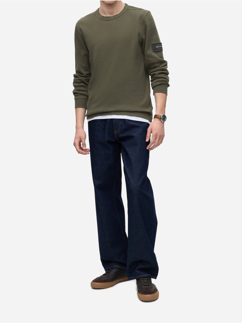 Tee shirt col rond - calvin klein Vert - Kiabi