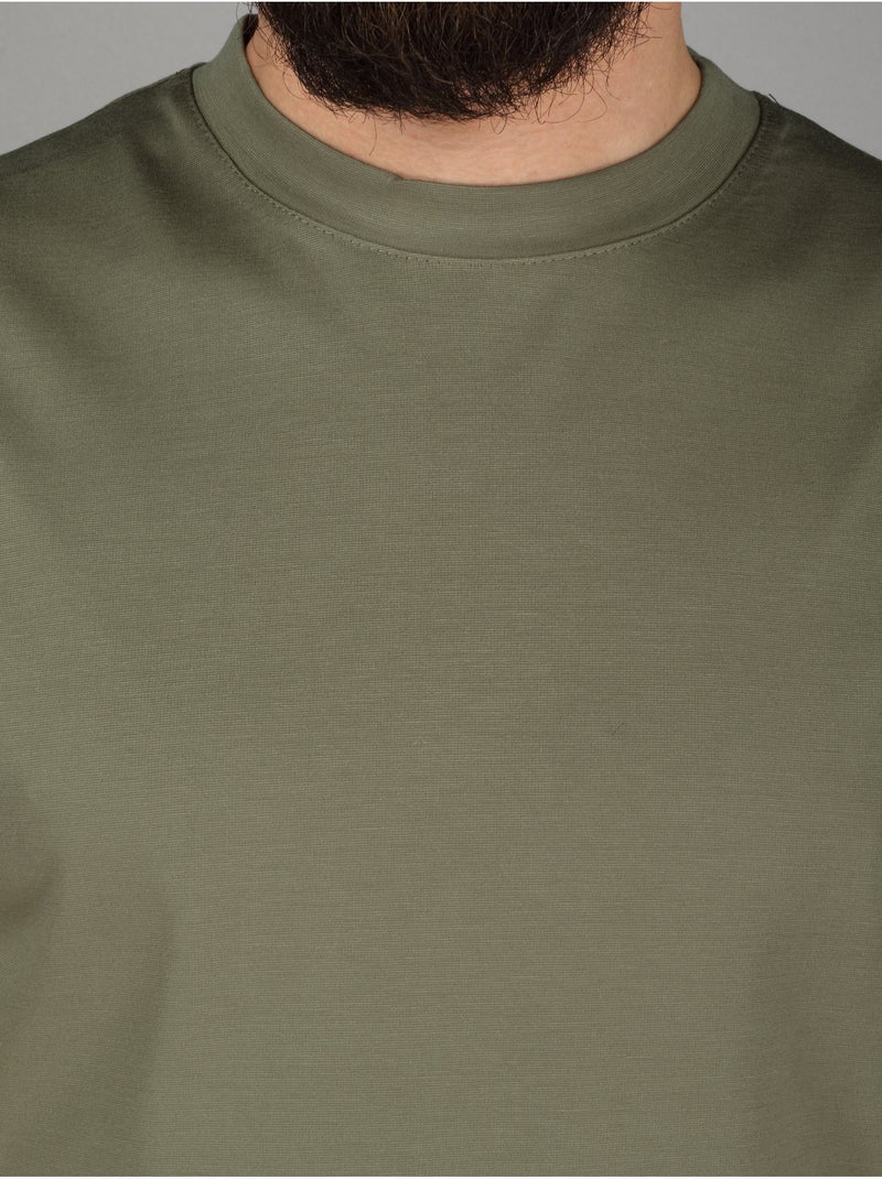 Tee Shirt col rond - Frilivin Kaki - Kiabi