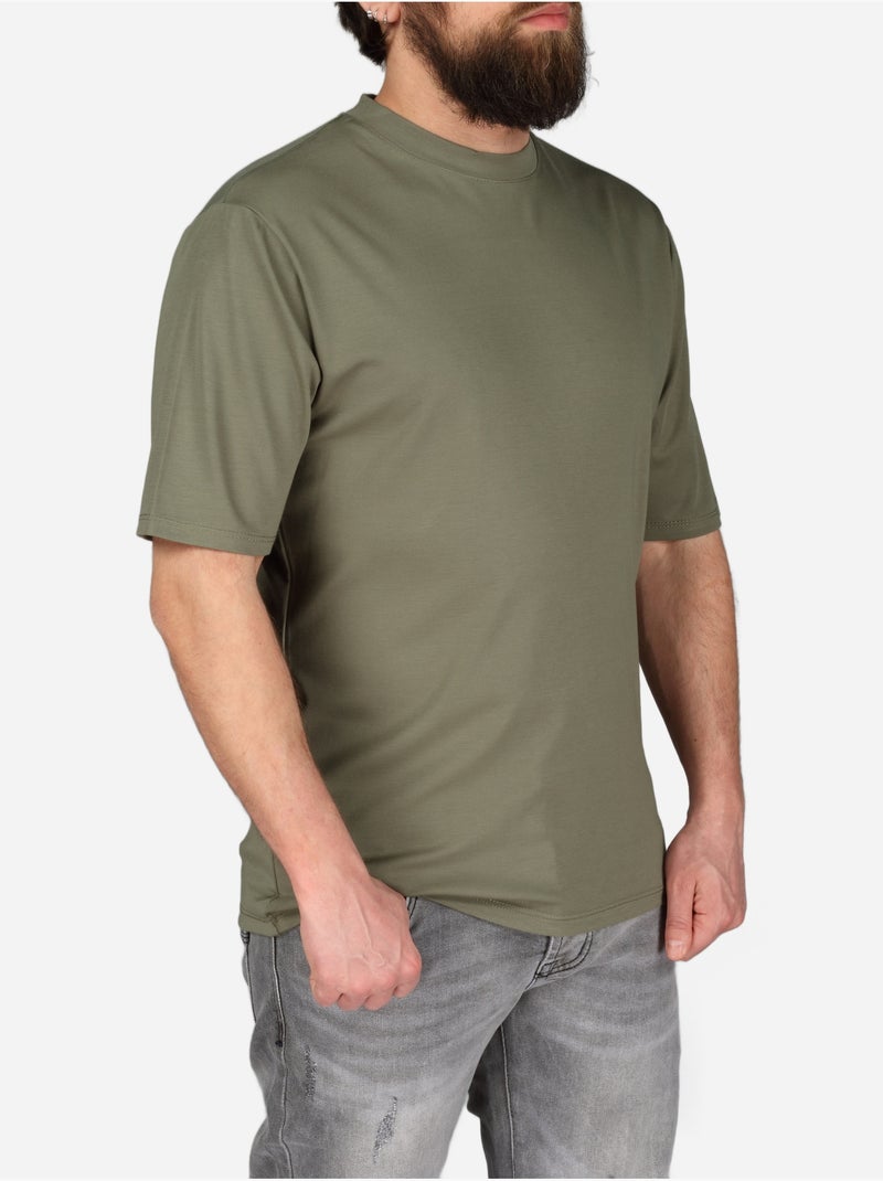 Tee Shirt col rond - Frilivin Kaki - Kiabi