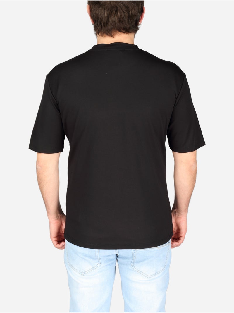 Tee Shirt col rond - Frilivin Noir - Kiabi