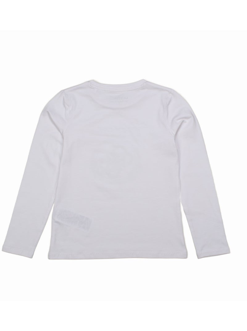 Tee shirt col rond - guess kids Blanc - Kiabi