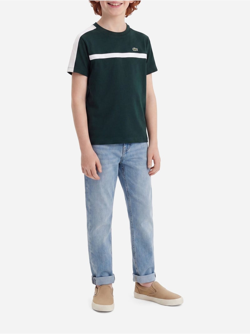 Tee shirt col rond - lacoste Vert foncé - Kiabi