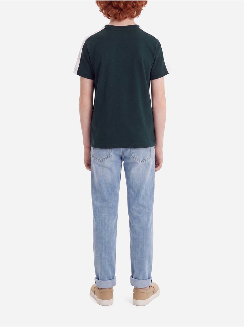 Tee shirt col rond - lacoste Vert foncé - Kiabi