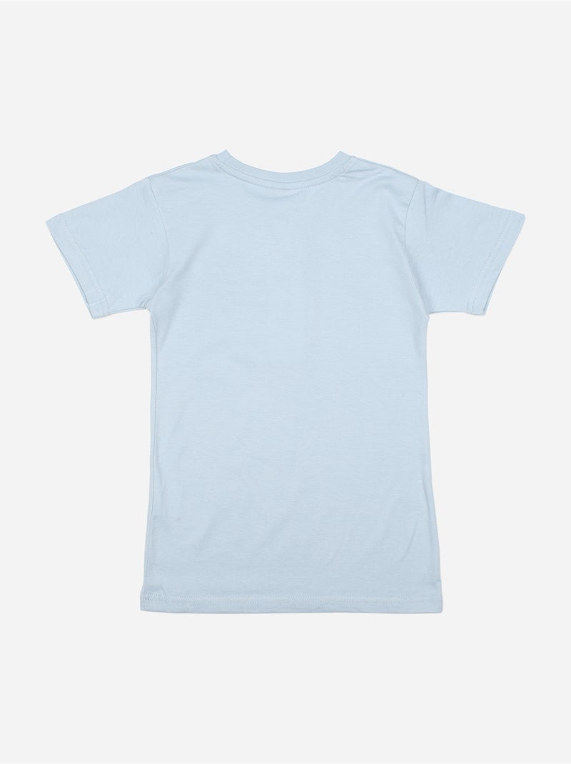 Tee Shirt col rond - Redskins Bleu clair - Kiabi