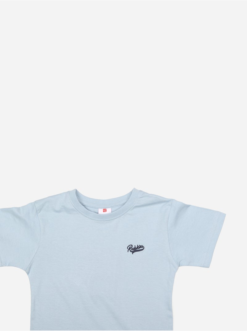 Tee Shirt col rond - Redskins Bleu clair - Kiabi