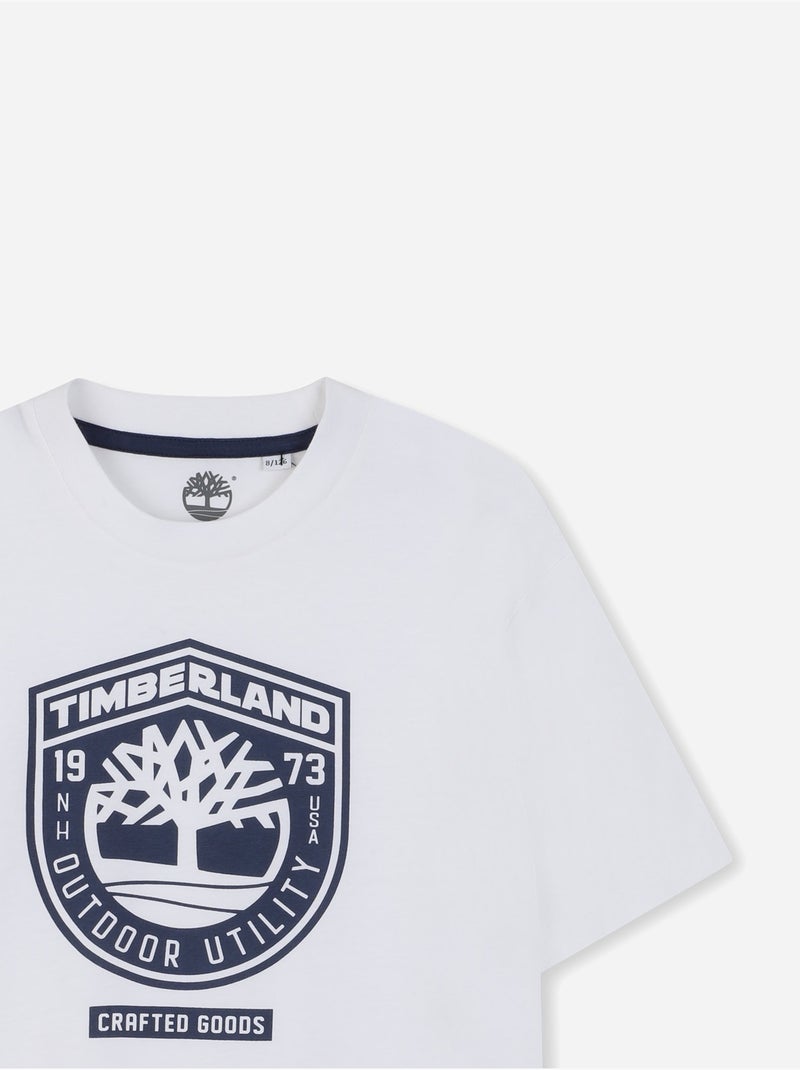 Tee Shirt col rond - Timberland Blanc - Kiabi