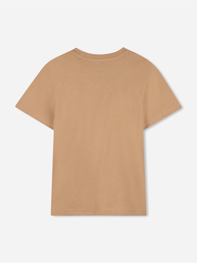 Tee Shirt col rond - Timberland Marron clair - Kiabi