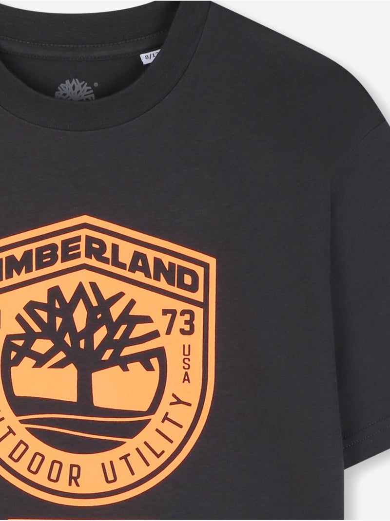 Tee Shirt col rond - Timberland Noir - Kiabi